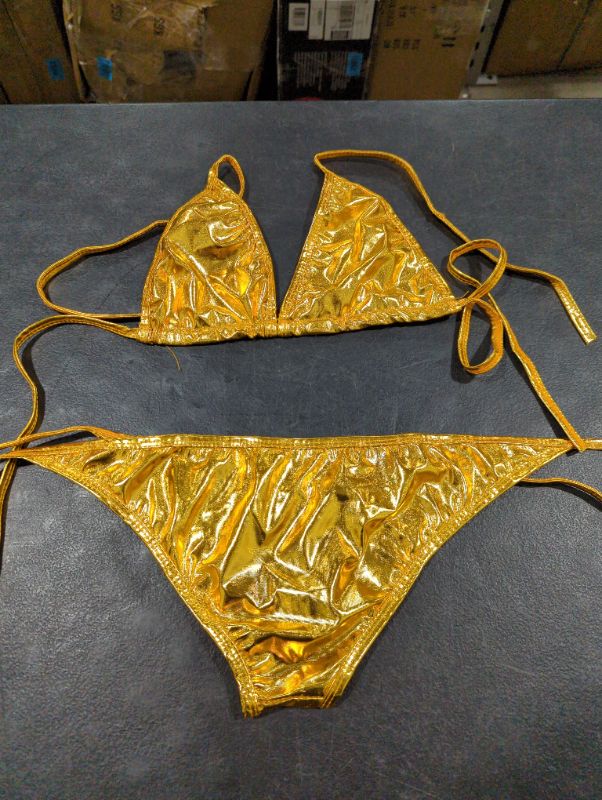 Photo 1 of Gold & yellow shiny bikini 2 piece