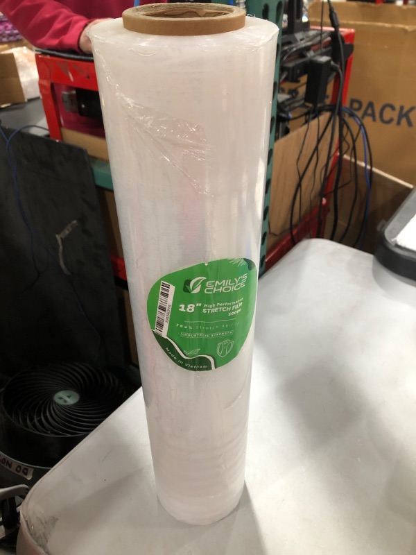 Photo 2 of Emily's Choice 18" 60 Gauge High Performance Stretch Film 1000ft 700% Stretch Wrap Industrial Shrink Wrap Fit for Moving