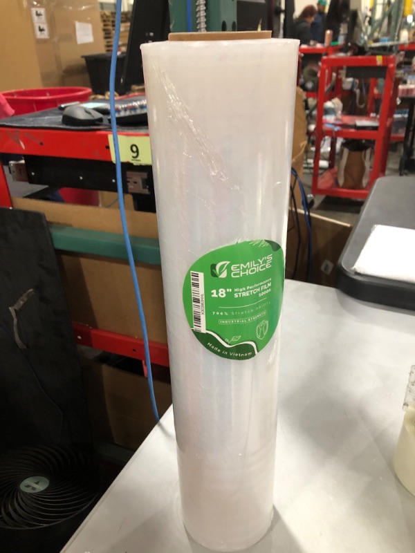 Photo 2 of Emily's Choice 18" 60 Gauge High Performance Stretch Film 1000ft 700% Stretch Wrap Industrial Shrink Wrap Fit for Moving