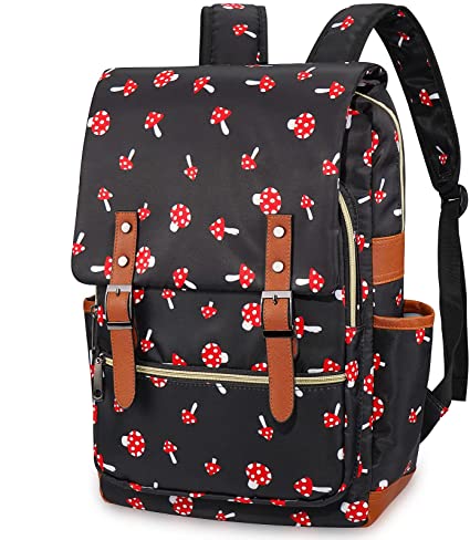Photo 1 of Mushroom Laptop Backpack for Girls Women, College School Bookbags for Teenagers
