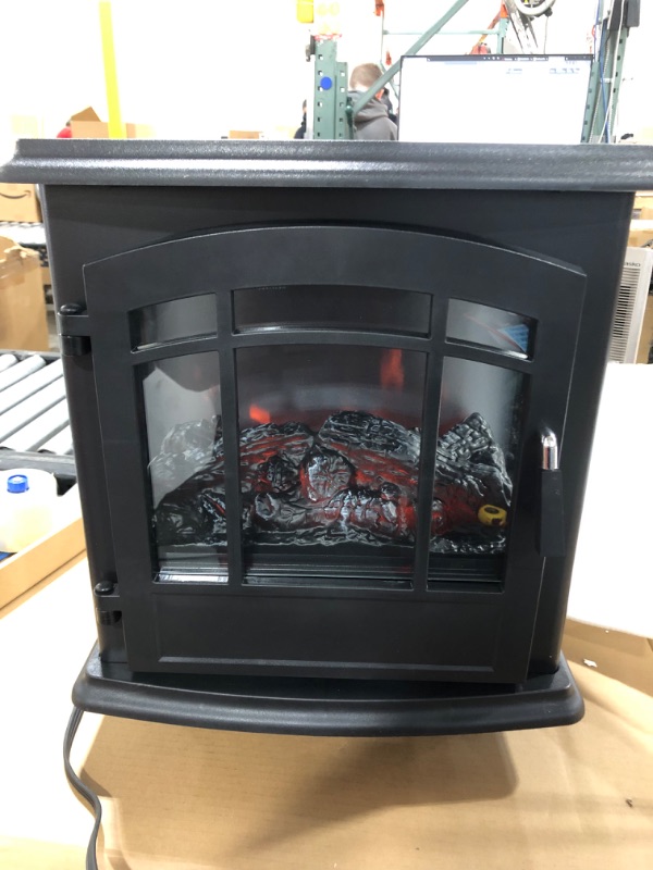 Photo 1 of C-Hopetree 24 inch tall Portable Electric Wood Stove Fireplace with Flame Effect, Freestanding Indoor Space Heater with Remote 18.5"(W) x 24"(H)