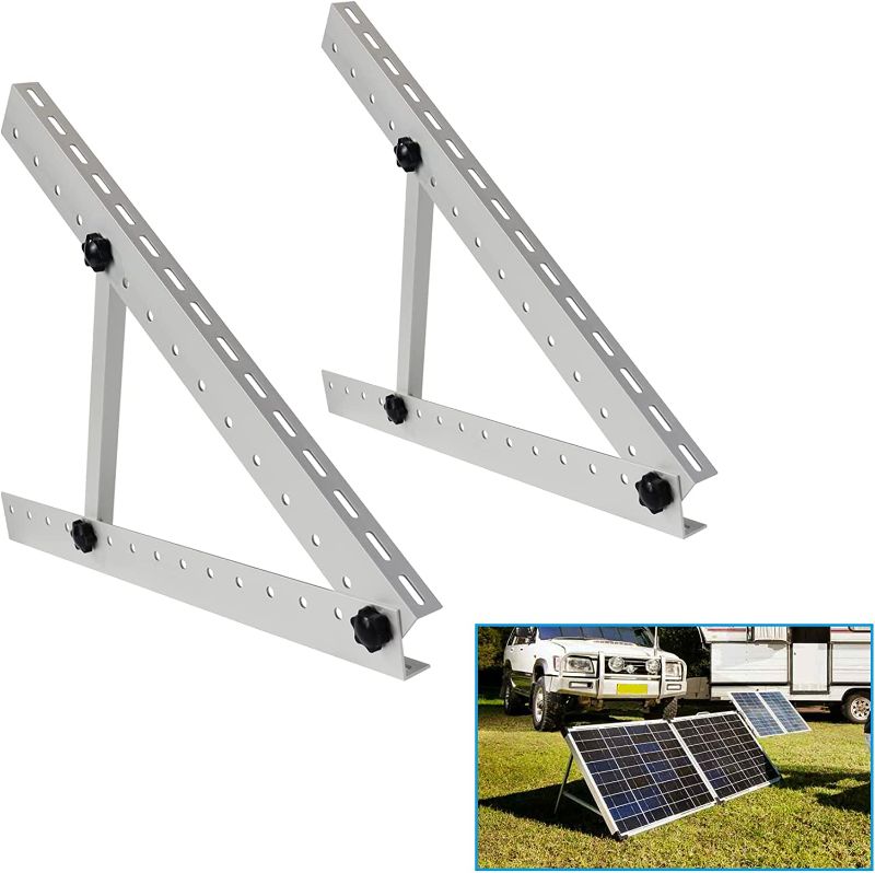 Photo 1 of Air Jade Adjustable Solar Panel Tilt Mount Brackets, 28in Solar Panel Stand with Foldable Tilt Legs for RV, Boat, Roof, and Off-Grid, Supports up to 200W
