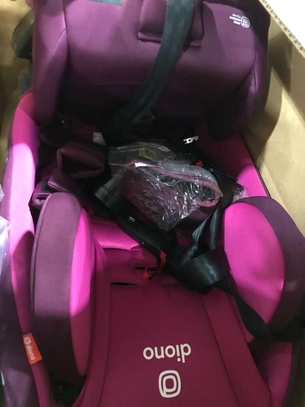 Photo 1 of Diono Radian 3QXT 4-in-1 Rear and Forward Facing Convertible Car Seat, Safe Plus Engineering, 4 Stage Infant Protection, 10 Years 1 Car Seat, Slim Fit 3 Across, Purple Plum
