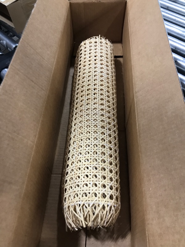 Photo 2 of 24" Width Natural Cane Webbing 5Feet, Rattan Webbing Roll for Caning Projects, Woven Open Mesh Cane for Furniture