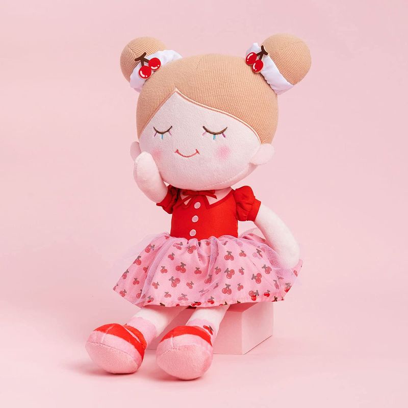 Photo 1 of 15" Soft Baby Doll for Girls & Boys- First Baby Doll Plush Rag Doll Sleeping Cuddle Buddy Doll Cherry Toy for Kids
