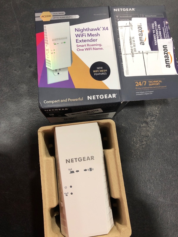 Photo 1 of NETGEAR WiFi Mesh Range Extender EX7300 - Coverage up to 2300 sq.ft. and 40 devices with AC2200 Dual Band Wireless Signal Booster & Repeater (up to 2200Mbps speed), plus Mesh Smart Roaming