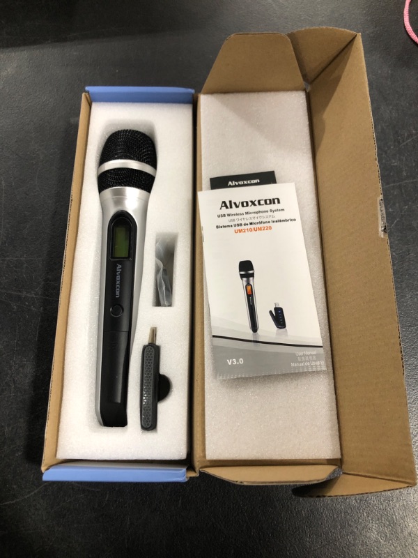 Photo 2 of Alvoxcon USB Wireless Microphone, UHF Dynamic mic for Android, PC Computer, Laptop, PA, Podcasting, Vlogging, YouTube, Vocal Recording, Gaming, Singing Practice (System with USB Receiver)
