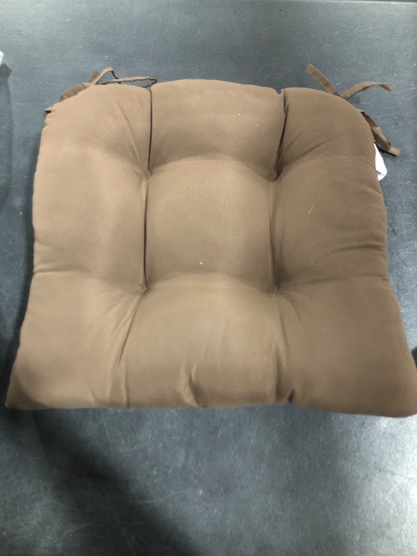 Photo 1 of Arlee Micro Fiber Reversible Chair Pad, Chocolate - SIZE 14 X 14 inches 