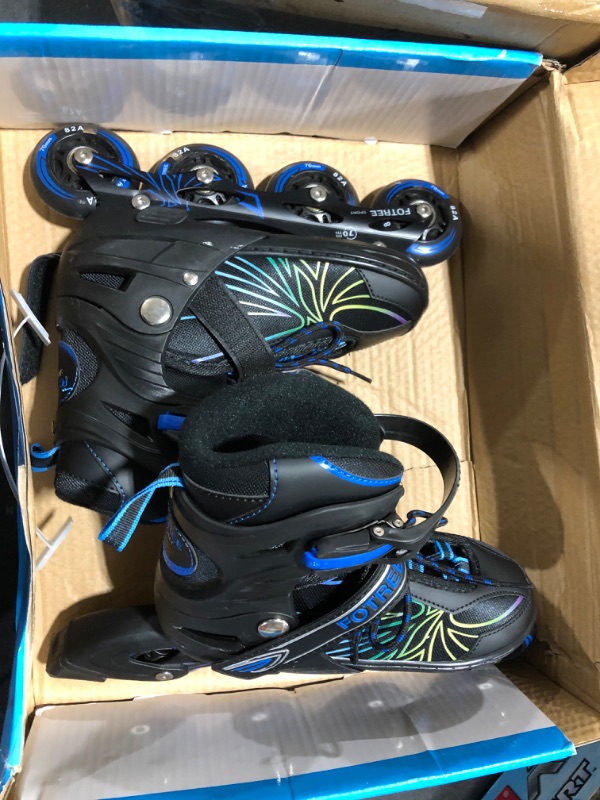 Photo 1 of black and blue rollerblades kids size 3-6 