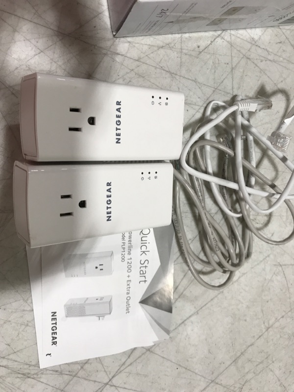 Photo 5 of NETGEAR Powerline adapter Kit, 1200 Mbps Wall-plug, 1.2 Gigabit Ethernet Ports with Passthrough + Extra Outlet (PLP1200-100PAS) 1.2 Gbps Kit with Extra Outlet