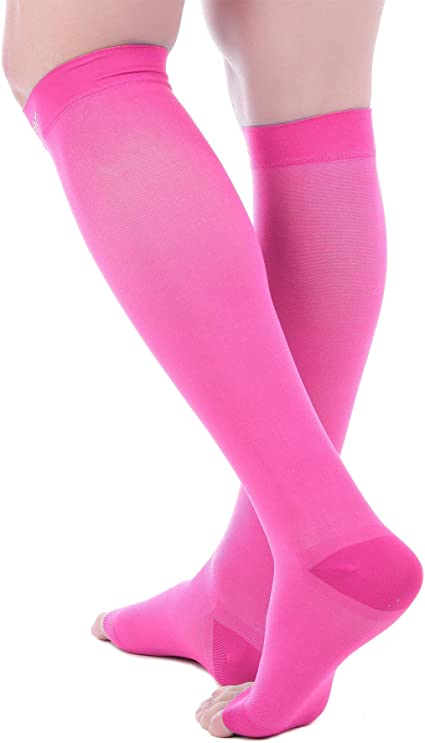 Photo 1 of Doc Miller Open Toe Compression Socks 1 Pair 20-30mmHg Support Circulation Recovery Shin Splints Varicose Veins
