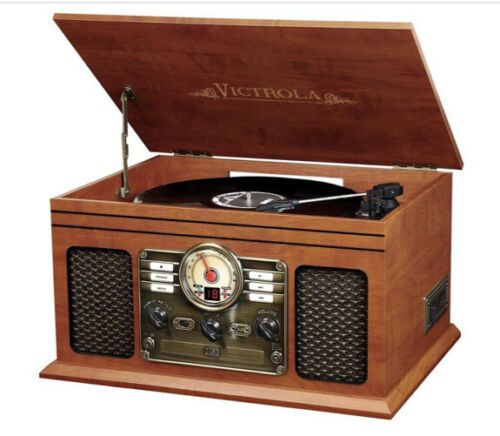 Photo 1 of Victrola Navigator 8-in-1 Classic Bluetooth Record Player with USB Encoding and 3-Speed Turntable Bundle 