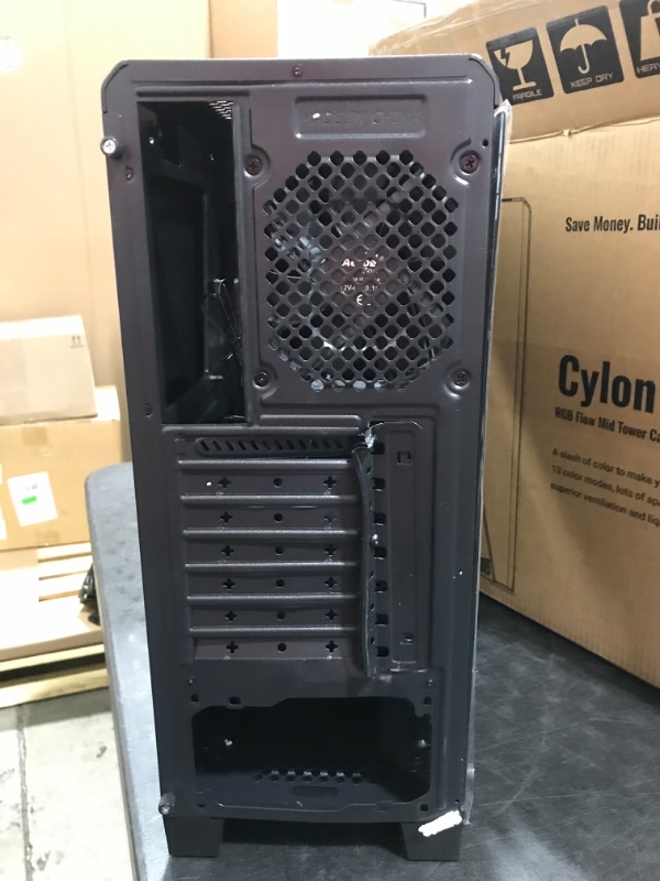 Photo 4 of AeroCool Cylon RGB Mid Tower with Acrylic Side Window, Black & Smart 430W 80+ Black Continuous Power ATX 12V V2.3/EPS 12V Active PFC Power Supply PS-SPD-0430NPCWUS-W Tower + Power Supply