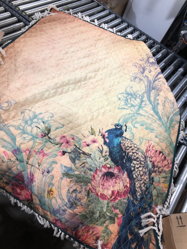 Photo 1 of 50" X 60" THROW DECORATION BLANKET- PEACOCK