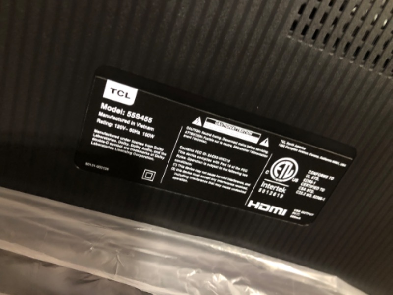 Photo 5 of TCL 55" Class 4-Series 4K UHD HDR Smart Roku TV(Wi-Fi, RF, USB, Ethernet, HDMI) - 55S455 55-inch