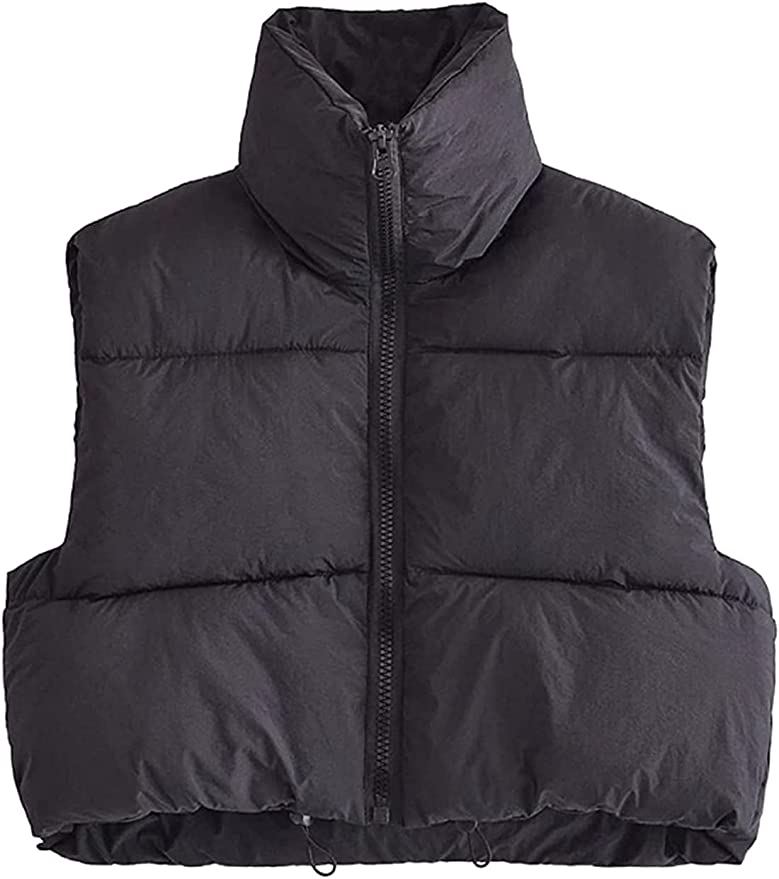 Photo 1 of Athlisan Womens Cropped Puffer Vest Stand Collar Zip Up Lightweight Padded Coat
(MEDIUM)
