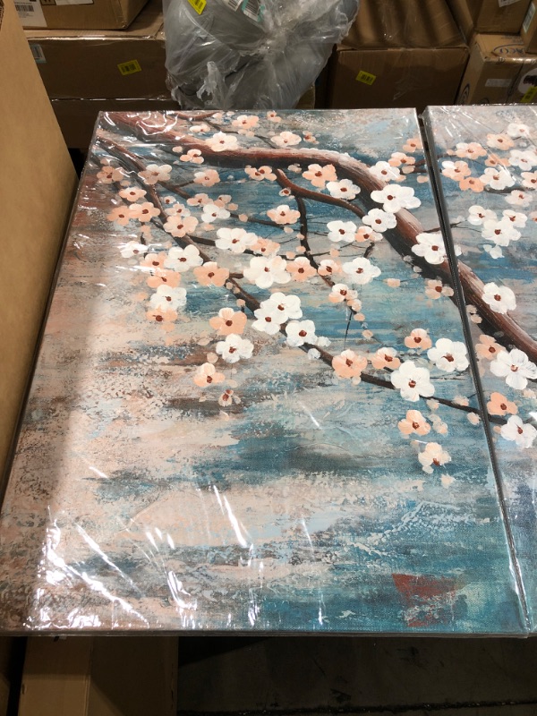 Photo 2 of Cherry blossom tree painting - 3pc