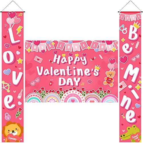 Photo 1 of 
Valentines Day Home Decor, Valentine's Day Door Banner & Backdrops for Photography, LOVE BE MINE Porch Sign, Happy Valentine's Day Backdrop for Kids Party, Pink Hanging Decor for Home Door Wall Room