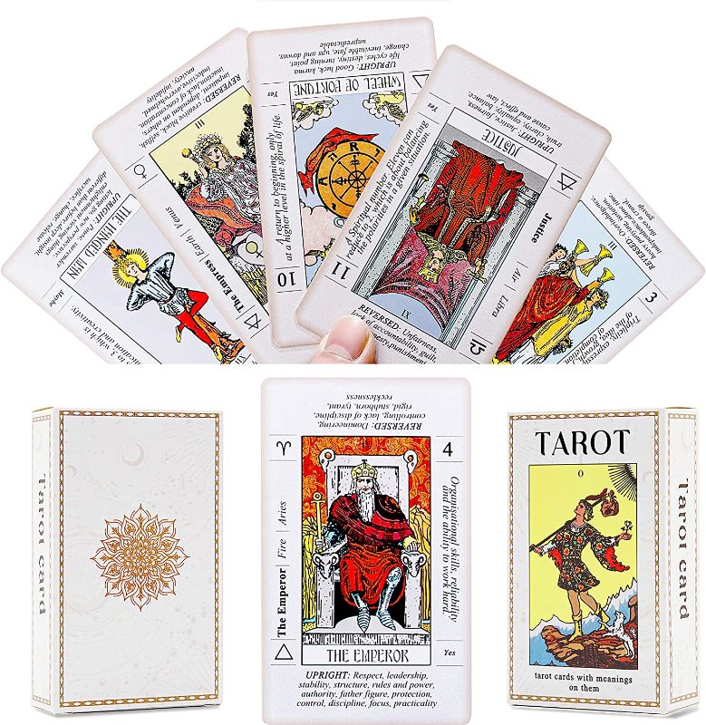 Photo 1 of  Tarot Cards Deck, 78 Original Tarot Cards with Meanings On Them for Beginners