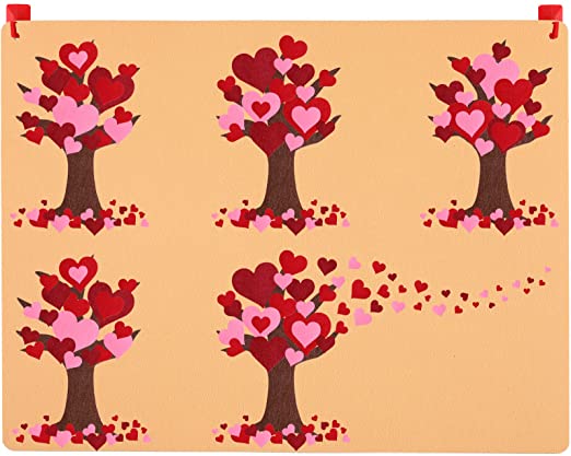Photo 1 of 309 Pieces Felt Love Board Tree Craft Kits with Heart Shaped Detachable Ornaments Anniversary Day Wall Hanging Wall Room Decor Valentines Gifts Crafts for Classroom Bulletin Board Kids Toddlers
