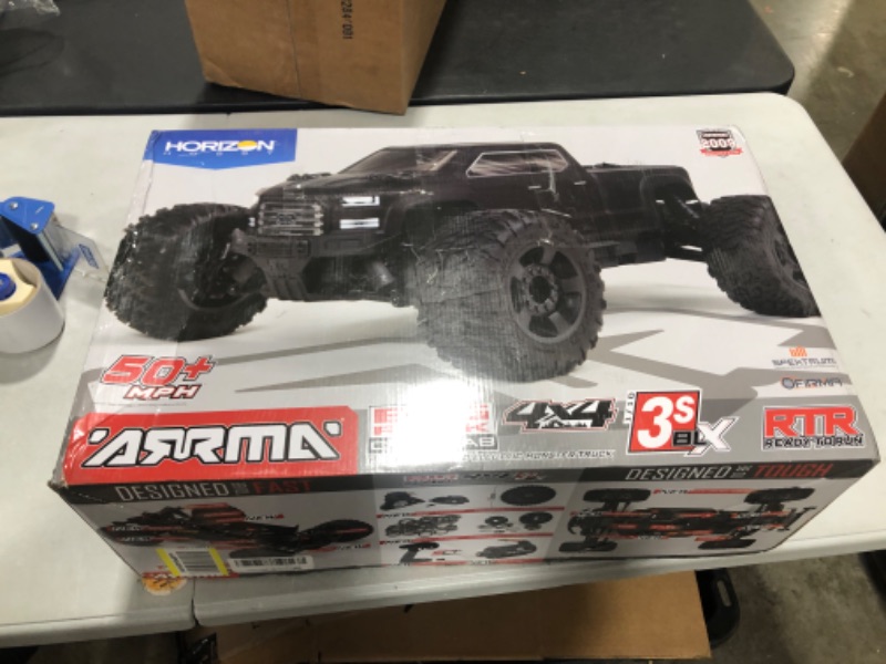 Photo 2 of ARRMA 1/10 Big Rock 4X4 V3 3S BLX Brushless Monster RC Truck RTR (Transmitter and Receiver Included, Batteries and Charger Required), Black, ARA4312V3