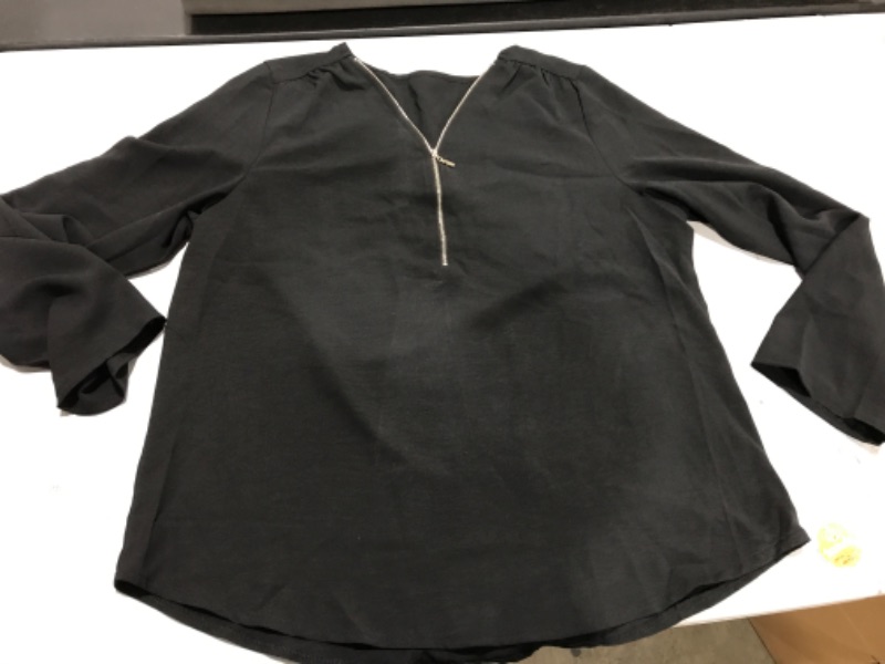 Photo 1 of BLACK BLOUSE WITH ZIPPER SIZE XL 