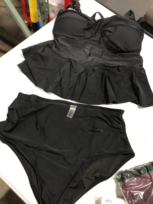 Photo 1 of Daci Women Two Piece Plus Size Swimsuit with Bottom Peplum Tankini High Waisted Tummy Control Bathing Suit SIZE 12W 