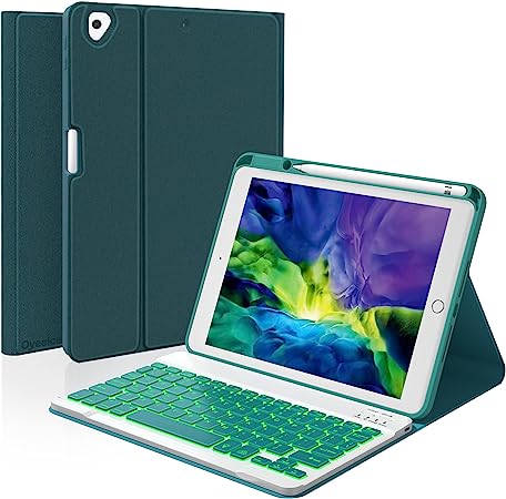 Photo 1 of Limited-time deal: OYEEICE iPad 7th Generation Case with Keyboard (10.2", 2019) - iPad Case 9th/7th Generation with Keyboard (2021/2019),Detachable BT Keyboard with Pencil Holder for iPad Air 3rd Gen 10.5"(Teal) 