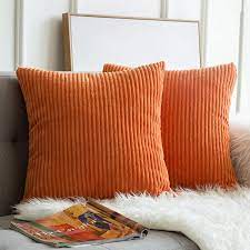 Photo 1 of 2 PIECE ORANGE PILLOW COVERS 18IN X 18IN