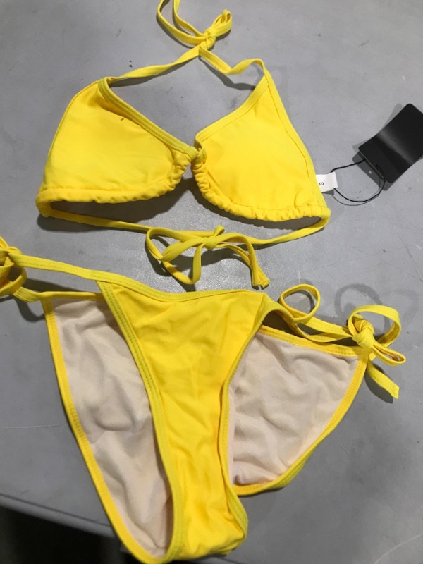 Photo 1 of 2 PIECE YELLOW BIKINI SIZE S 