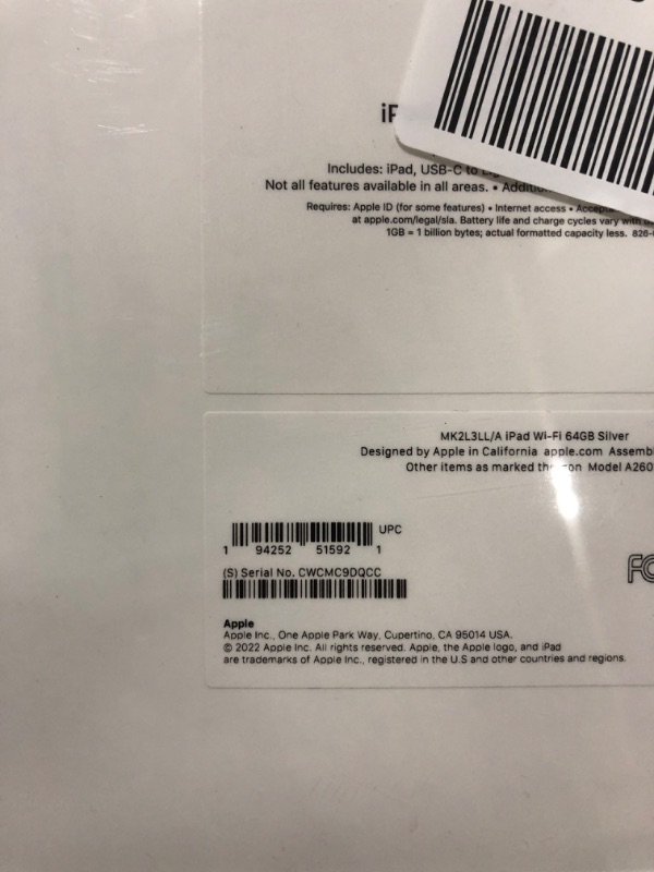 Photo 3 of *FACTORY SEALED* Apple 2021 10.2-inch iPad (Wi-Fi, 64GB) - Silver WiFi 64GB Silver