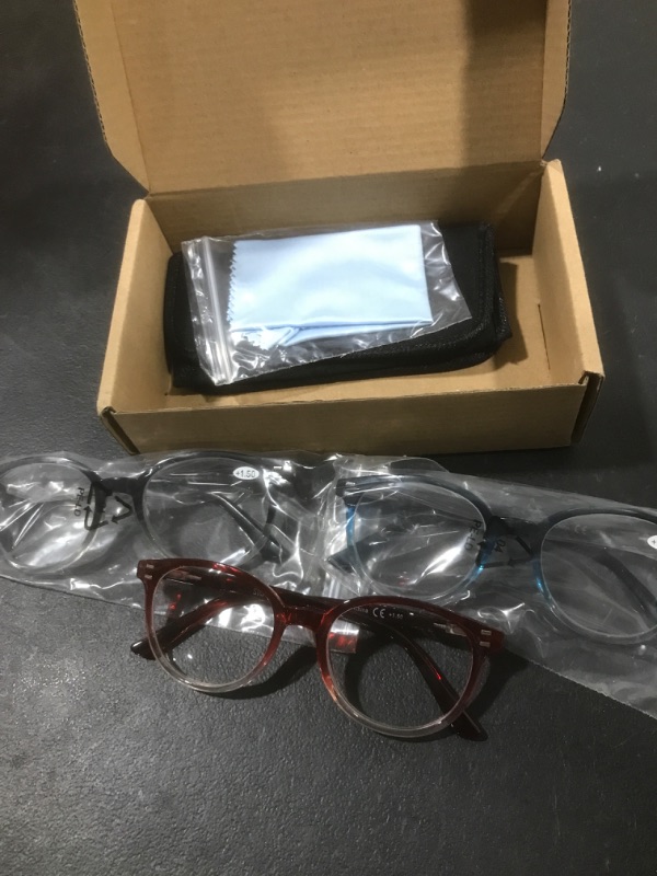 Photo 2 of 3 Pack Reading Glasses Spring Hinge Stylish Readers Black/Tortoise for Men and Women Color 1.5 x