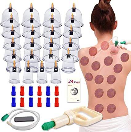 Photo 1 of AIKOTOO Cupping Therapy Set, 24 Massage Cups Cupping Set with Pump Vacuum Suction Cups for Body Cellulite Cupping Massage Back Pain Relief, Chinese Acupoint Physical Cupping Therapy Hijama
