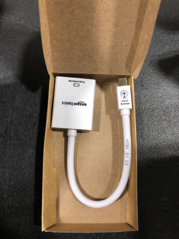 Photo 2 of Amazon Basics Mini DisplayPort Thunderbolt to HDMI Adapter - Compatible with Apple iMac, MacBook - 1 Adapter & High-Speed HDMI Cable (18Gbps, 4K/60Hz) - 3 Feet, Nylon-Braided