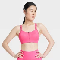 Photo 1 of Women's High Support Sculpt Zip-Front Mesh Crossback Sports Bra - All in Motion™
 SIZE 36D