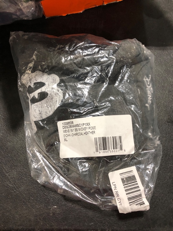 Photo 1 of Disney Men's Full Size Mickey Mouse Distressed Look T-Shirt X-Large Charcoal Heather