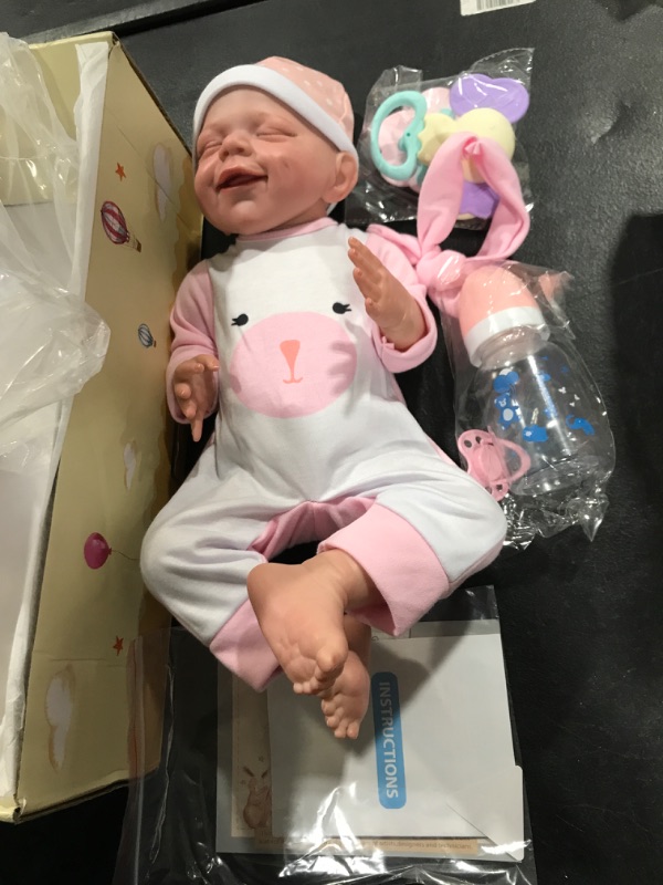 Photo 2 of BABESIDE Lifelike Reborn Baby Dolls - 20-Inch Sweet Smile Realistic-Newborn Baby Dolls Full Body Vinyl Sleeping Baby Girl Real Life Baby Dolls with Toy Accessories Gift Set for Kids Age 3+
