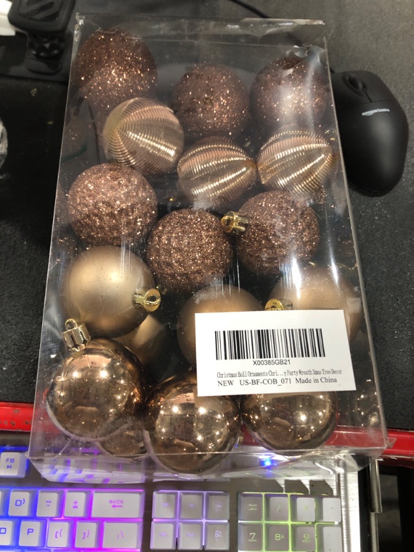 Photo 2 of 30PCS 2" Christmas Ball Ornaments Shatterproof Brown Christmas Tree Decorations Xmas Tree Balls Halloween Ornaments Décor
