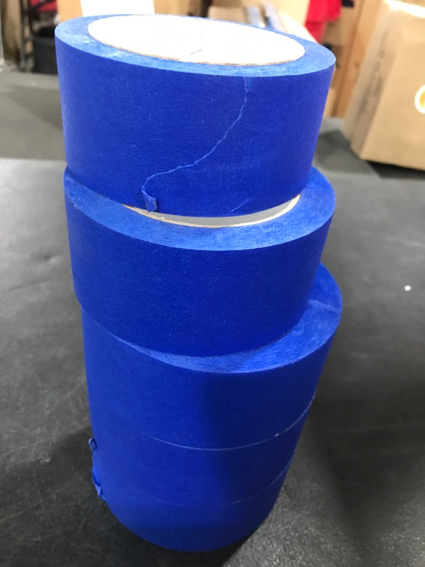 Photo 2 of Amazon Basics Blue Painters Tape, 1.9 Inches x 180 Feet - Set of 5 Rolls 1.88" x 180'