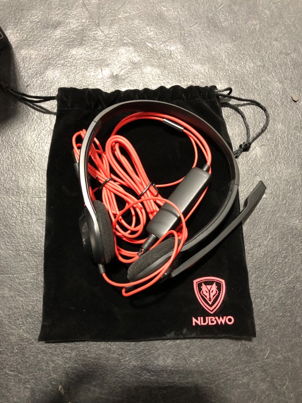 Photo 2 of NUBWO HW03 Noise Cancelling 3.5mm Wired Computer Headset with Microphone for PC, Laptop, Office, Business, Call Center, Ear Flexible, Volume Control