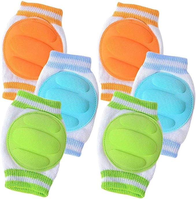 Photo 1 of 3 Pairs Baby Knee Pads for Crawling - Adjustable Breathable Waterproof Safety Protector, Anti-Slip Elastic Knee Elbow Pads Cushion for Babies, Toddlers, Infants, Boys, Girls, Kids