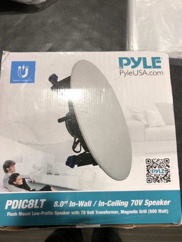 Photo 3 of Pyle PDIC8LT 8 Inch 70 Volt 600 Watt In Ceiling Wall Flush Mount Speaker System