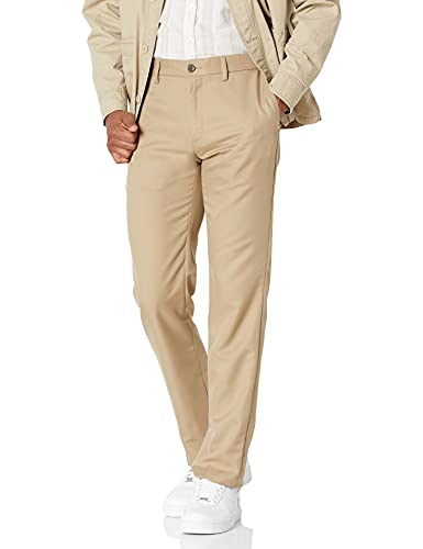 Photo 1 of Amazon Essentials Men's Slim-Fit Flat-Front Dress Pant, Khaki Brown, 29W X 32L