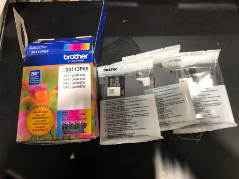 Photo 2 of Brother LC3011 Cyan/Magenta/Yellow Standard Yield Ink Cartridge, 3/Pack