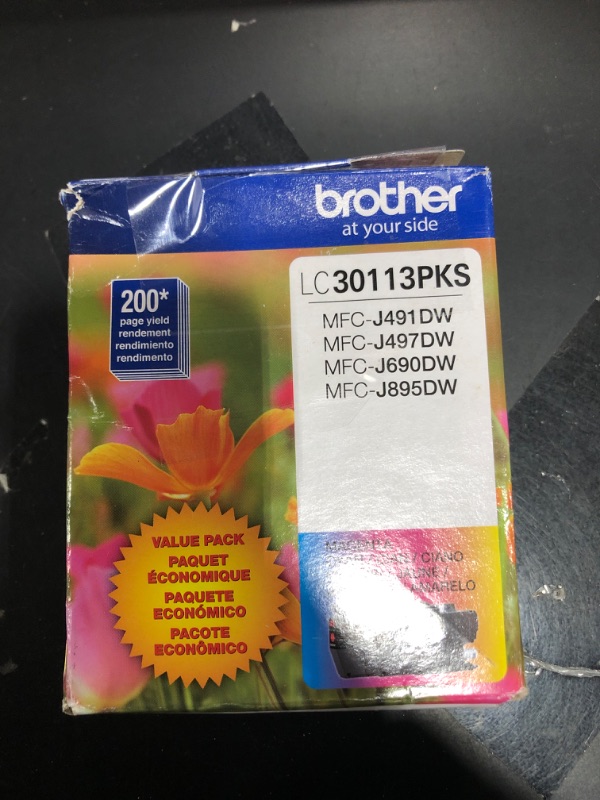 Photo 3 of Brother LC3011 Cyan/Magenta/Yellow Standard Yield Ink Cartridge, 3/Pack