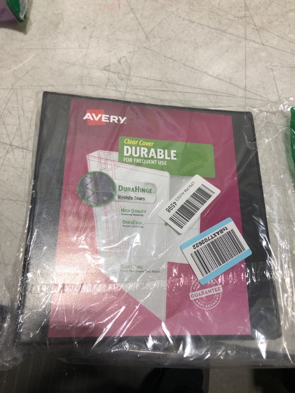 Photo 2 of Avery : Durable Vinyl View Binder, 11 x 8-1/2, 1-1/2" Capacity, Black -:- Sold as 2 Packs of - 1 - / - Total of 2 Each