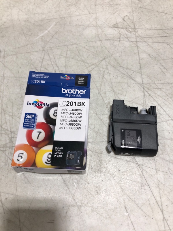 Photo 2 of Brother Genuine Standard Yield Black Ink Cartridge, LC201BK, Replacement Black Ink, Page Yield Up To 260 Pages, Amazon Dash Replenishment Cartridge, LC201BK