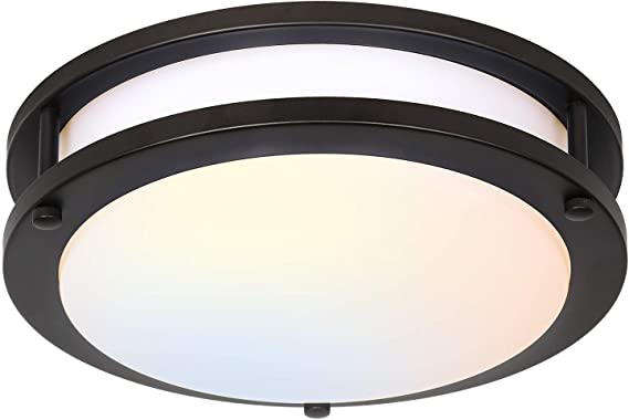 Photo 1 of 13 inch Flush Mount LED Ceiling Light Fixture, 2700K/3000K/3500K/4000K/5000K Adjustable Ceiling Lights, Oil Rubbed Bronze Saturn Dimmable Lighting for Hallway Bathroom Kitchen or Stairwell, ETL Listed
