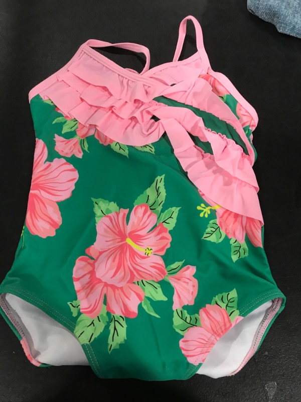 Photo 2 of Zando Girl's One Piece Swimsuit Ruffle Bathing Suits for Little Girls UPF 50+ Baby Girls One-Piece Swimwear 2-10 Years
