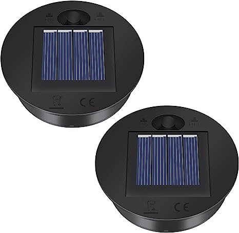 Photo 1 of 2 Pack Solar Lights Replacement Top - 10 lumens LED Solar Panel Lantern Lid Lights , Lantern ?Light Replacement , Outdoor Solar Replacement Parts , Garden Patio Decor Light up Your Space (3.35)